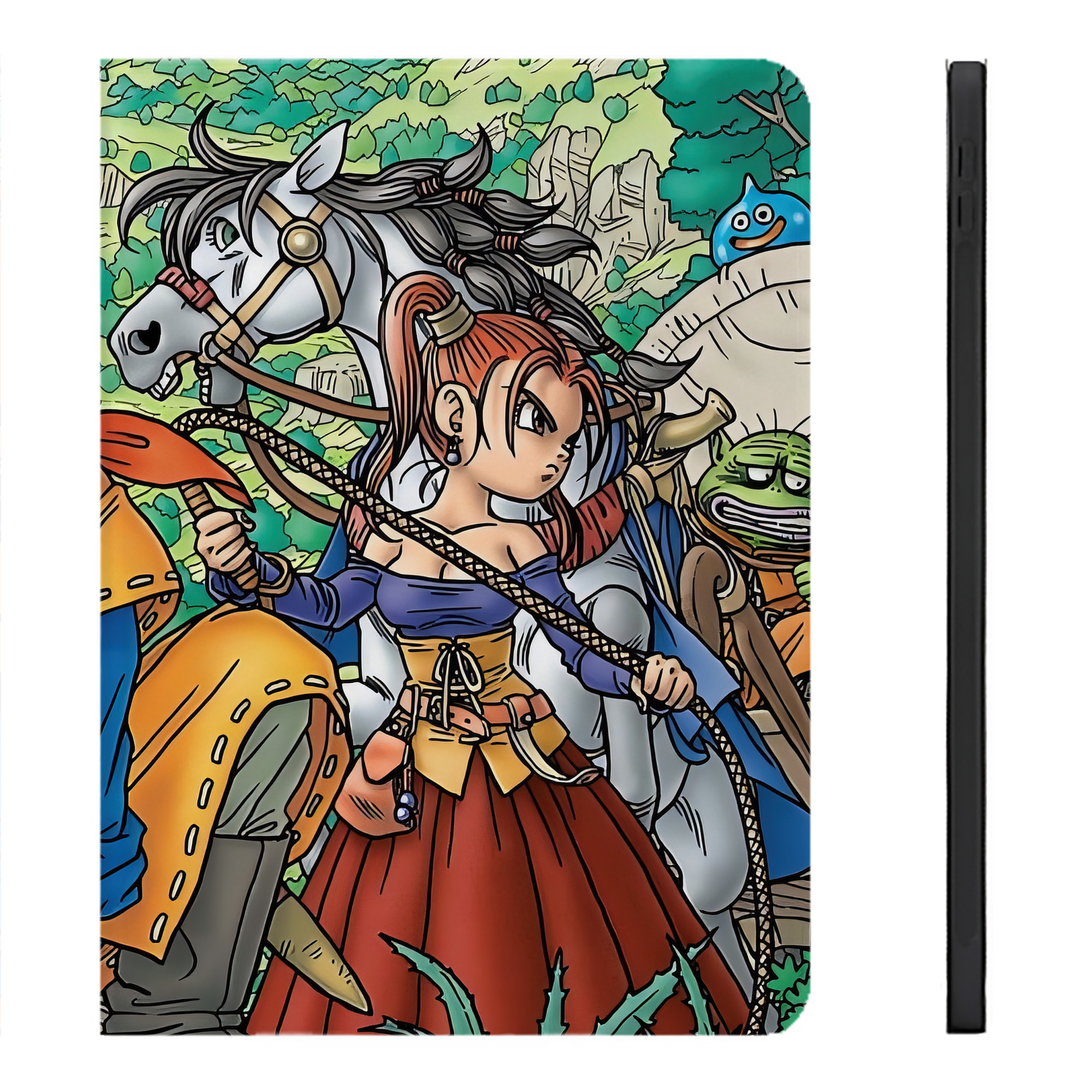 （画像用） ドラゴンクエスト Doragon Kuesuto Dragon Quest IPadケース ペンホルダー付き ブックスタイルデザイン